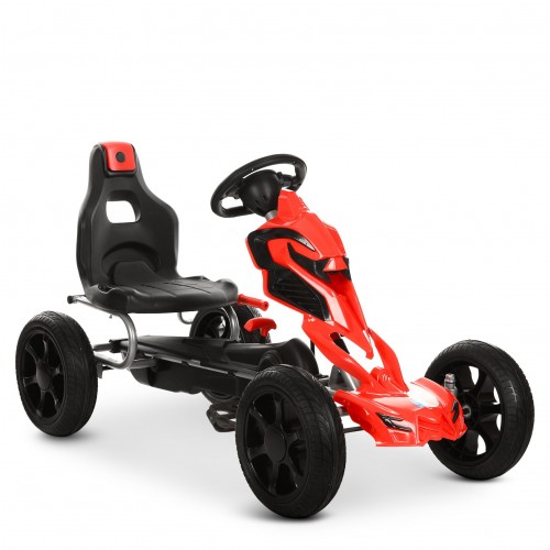 Детский карт 1504-2-3 педальный, красно-черный