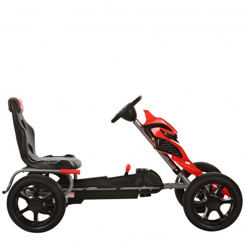 Детский карт 1504-2-3 педальный, красно-черный